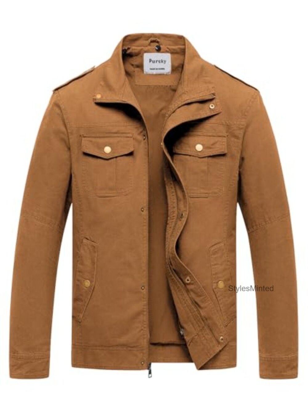 Men's Military Jacket Washed Cotton Hooded Canvas Coat Fall Outerwear